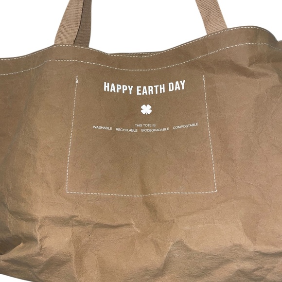 Lucky Brand Wood Pulp Reusable Compostable Biodegradable Shopping Bag Tote - Picture 4 of 6